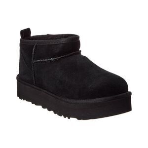 Ugg Kids Classic Ultra Mini Platform Suede Boot, Black